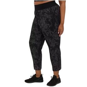Torrid Happy Camper Stretch Woven Active Pant Sz 1x Black Grey Abstract Print